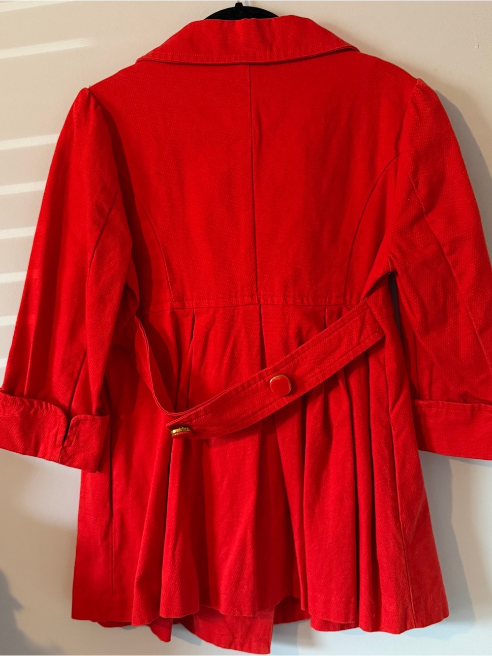 Forever 21 Red Double-Breasted Mod Denim Coat - Picture 3 of 4
